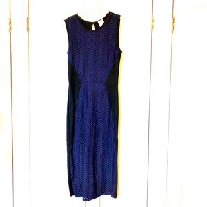 Anthropologie knit navy and black midi dress